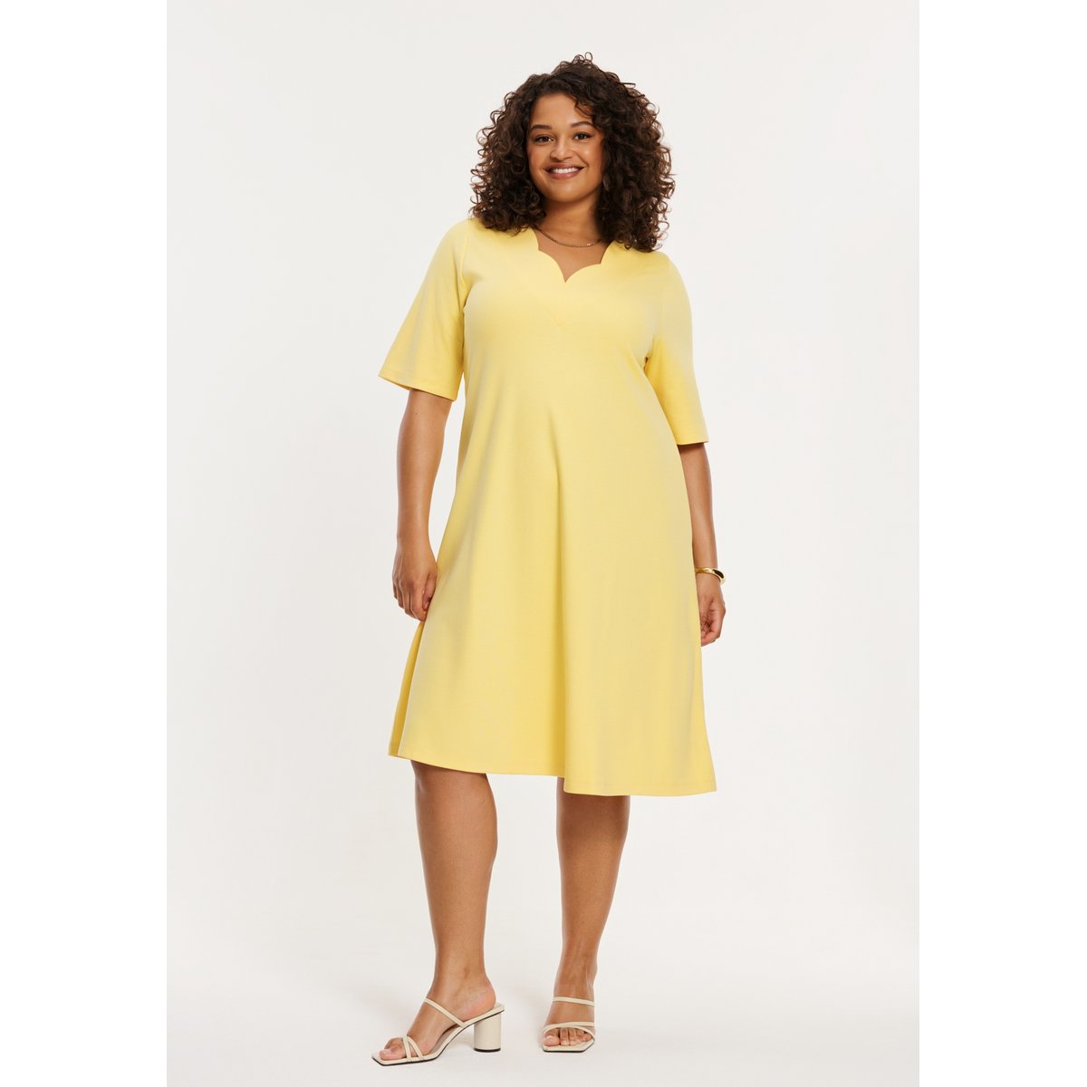 Robe imprimée jaune, YOEK