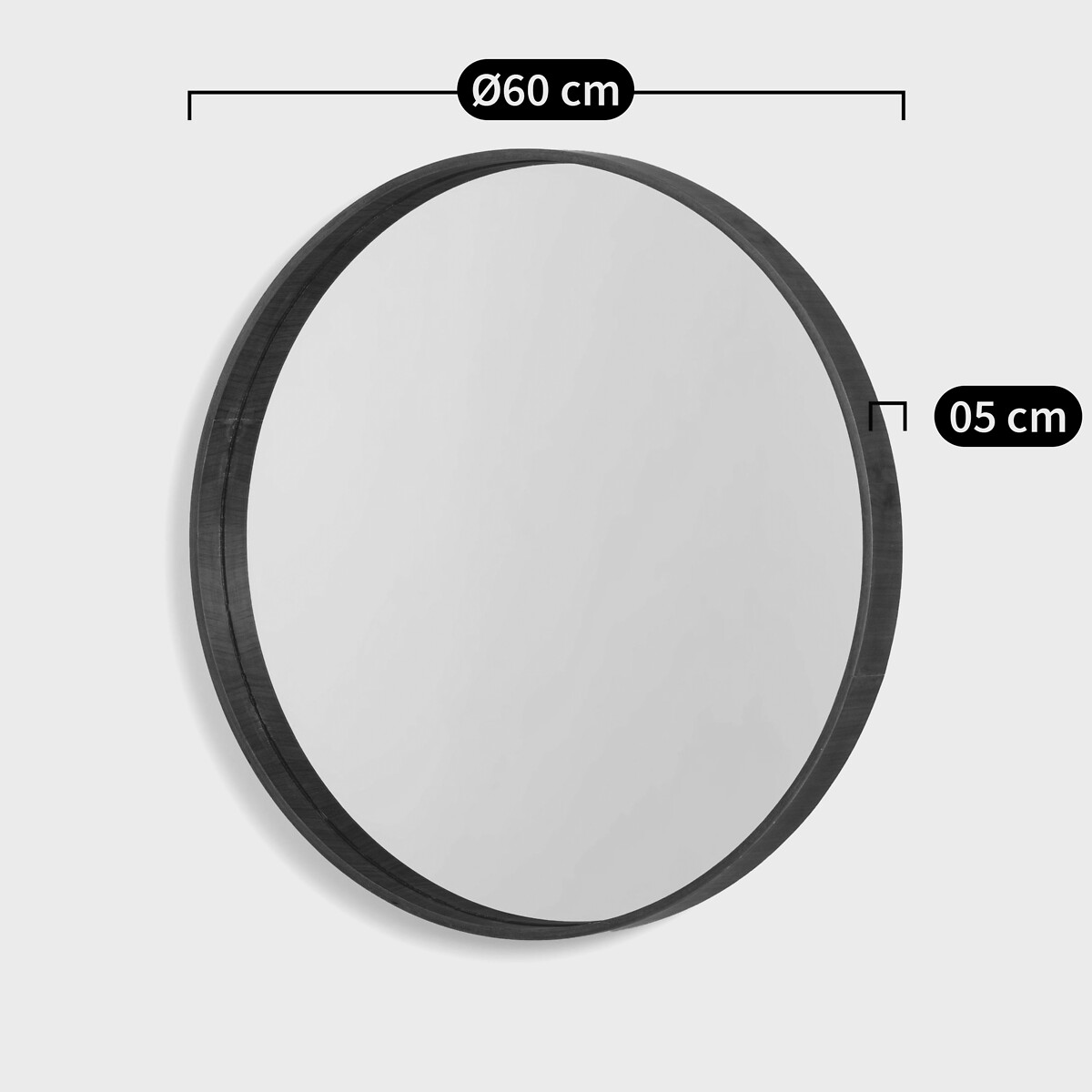 Specchio rotondo impiallacciato noce Ø60 cm, Alaria noce, LA REDOUTE INTERIEURS