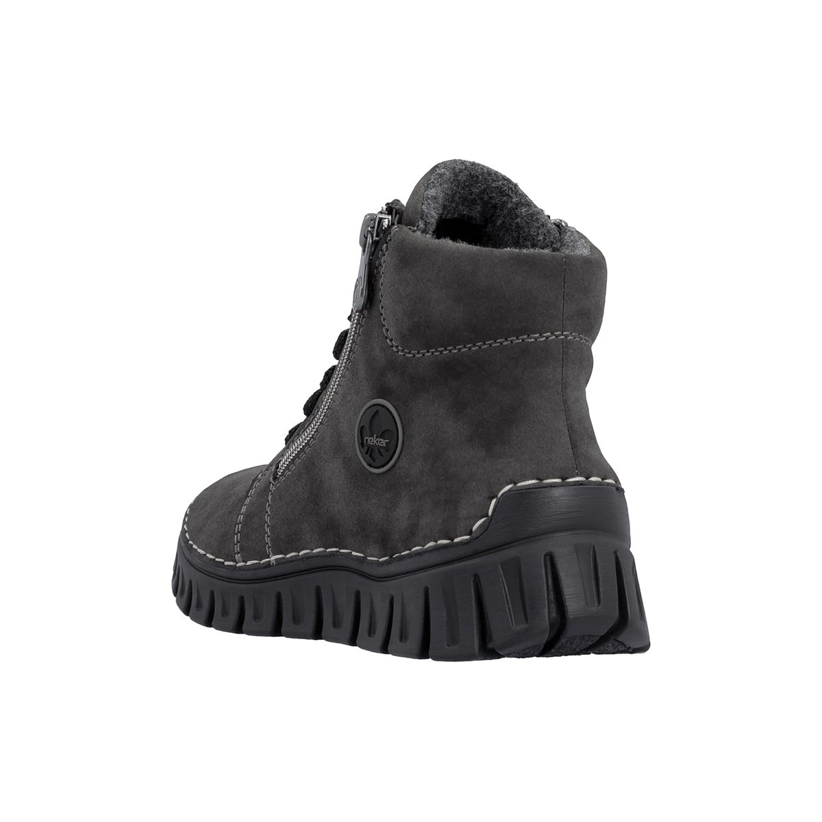 Basket Montante à Lacets gris, RIEKER