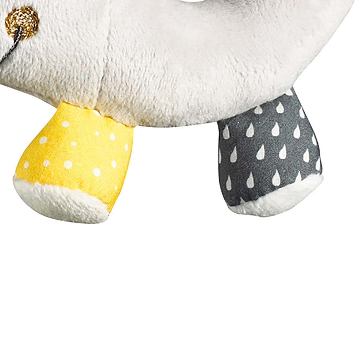 Hochet Eléphant en velours gris, SAUTHON