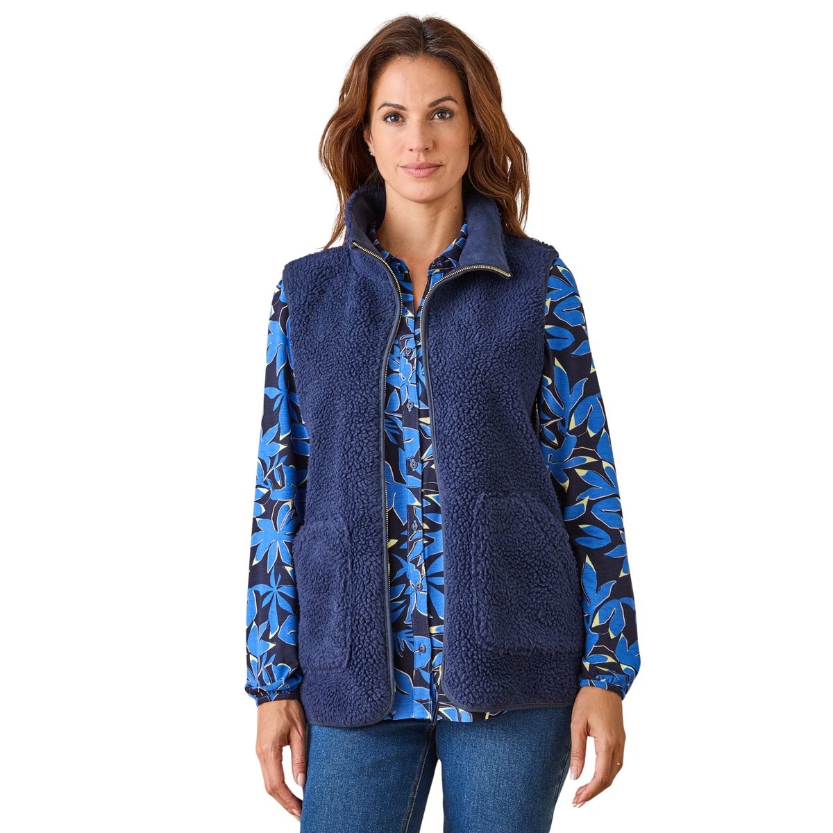 Blouson sans manches moutonnée détente ecru, DAXON