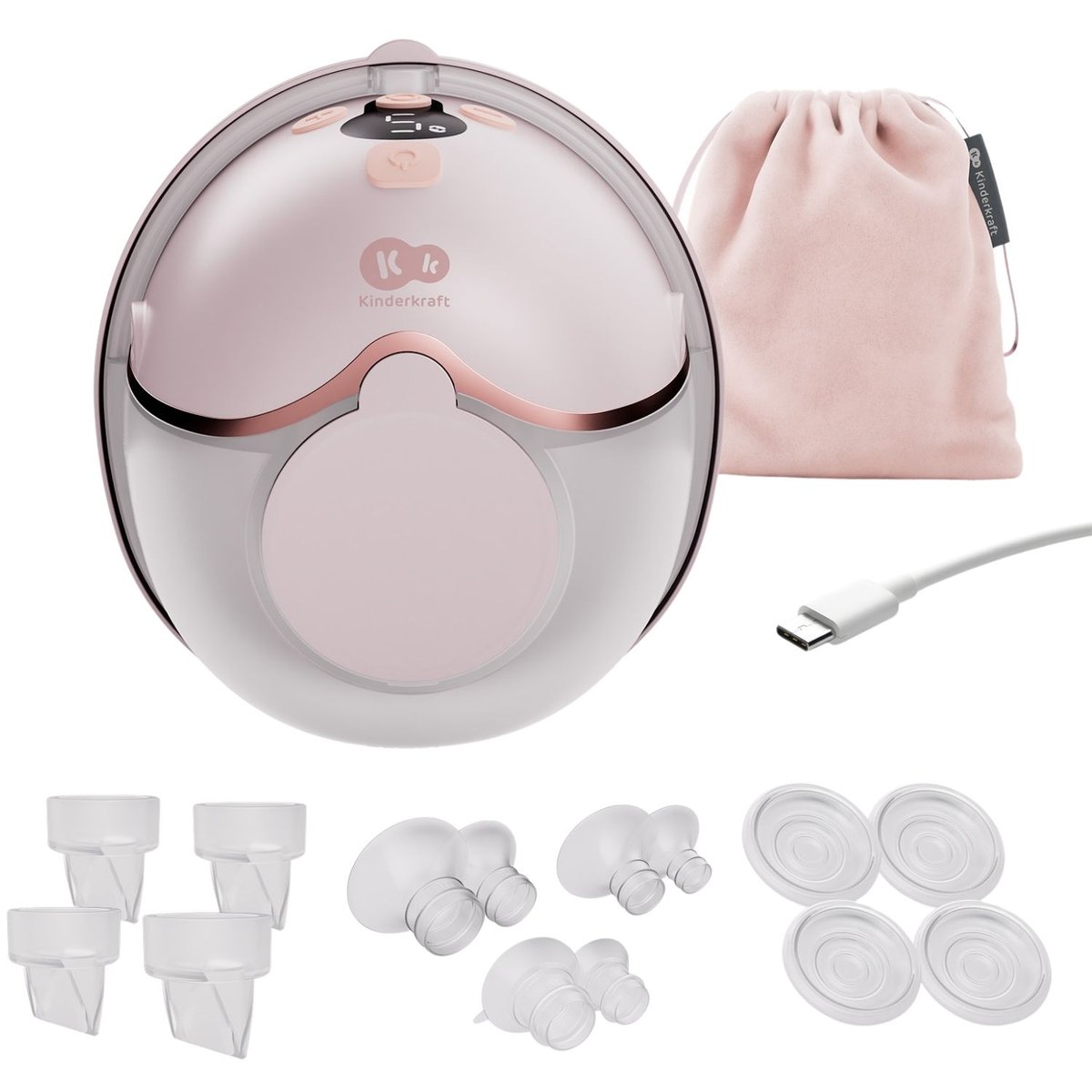 Tire-lait mains libres MamaFlow rose, KINDERKRAFT