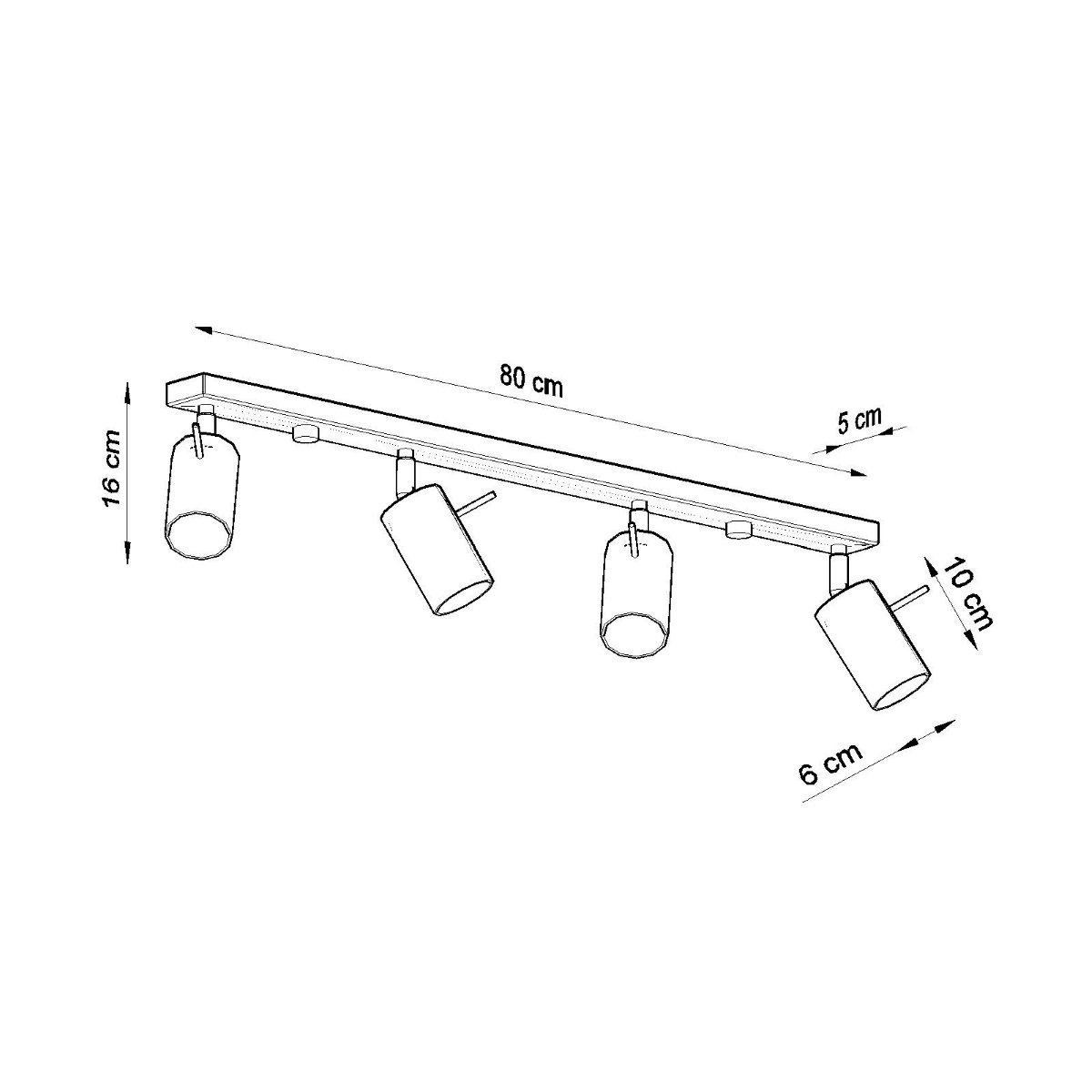 Plafonnier Acier Chrome GU10 4 Ring Line gris, EDEN