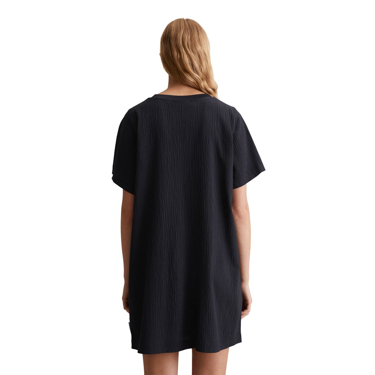 Robe crinkle relaxed dans le style T-shirt bleu foncé, MARC O’POLO DENIM