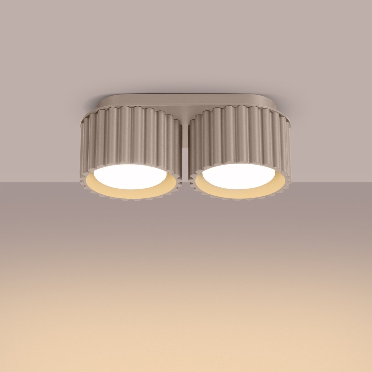 Plafonnier Aluminium Taupe Gx53 2 Aura marron, EDEN