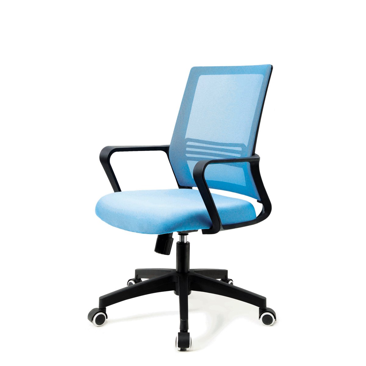 Fauteuil de bureau à roulettes en tissu, SOPHIE bleu, HISPANOHOGAR