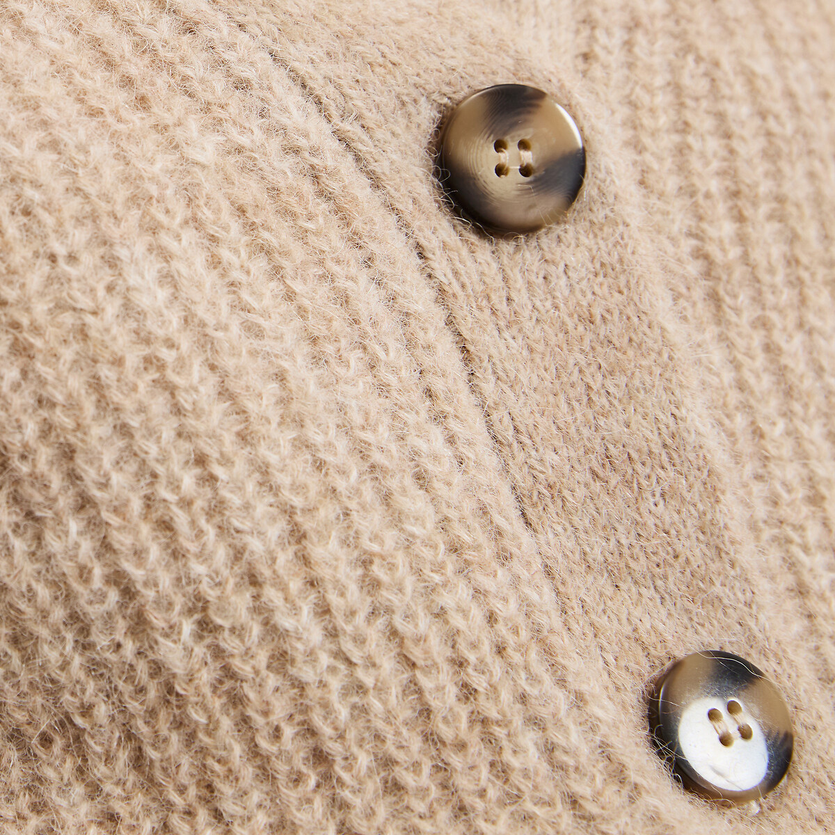 Signatures Gildas Cardigan with V-Neck in Alpaca Mix beige marl, LA REDOUTE COLLECTIONS