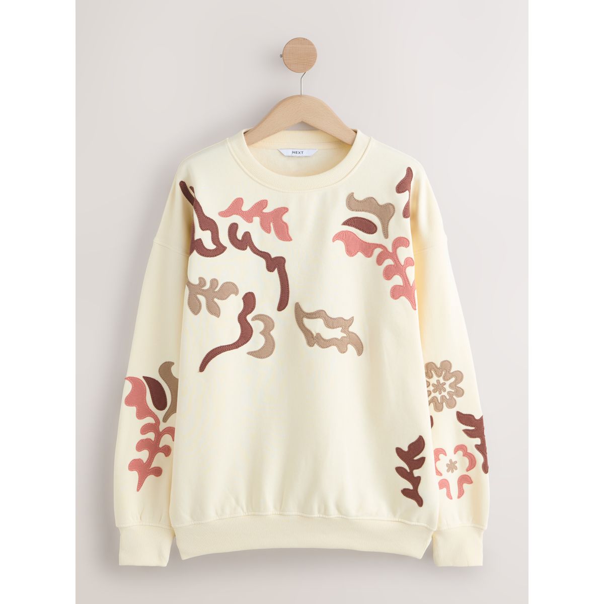 Sweat-shirt avec détails appliqués blanc, NEXT