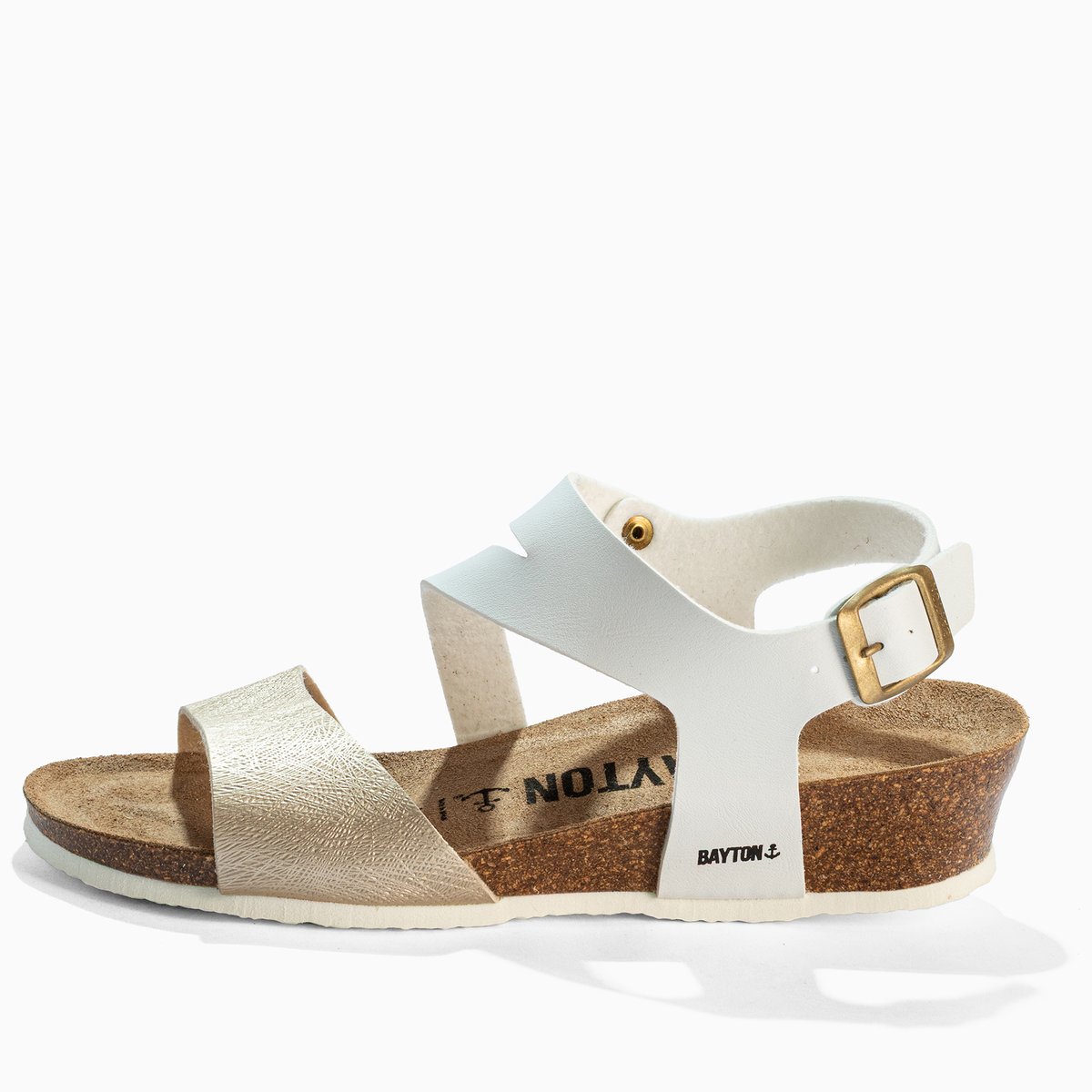 Sandales compensées REUS blanc, BAYTON