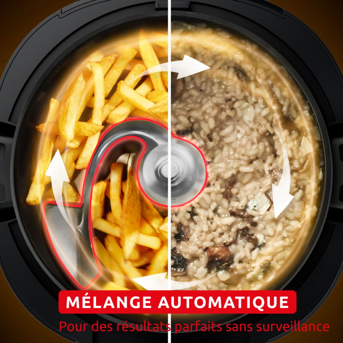 Cookeo Multicuiseur Airfryer Cookeo Infinity avec pale Noir CE9828F0 20 modes de cuisson, 6,5 L couleur unique, MOULINEX