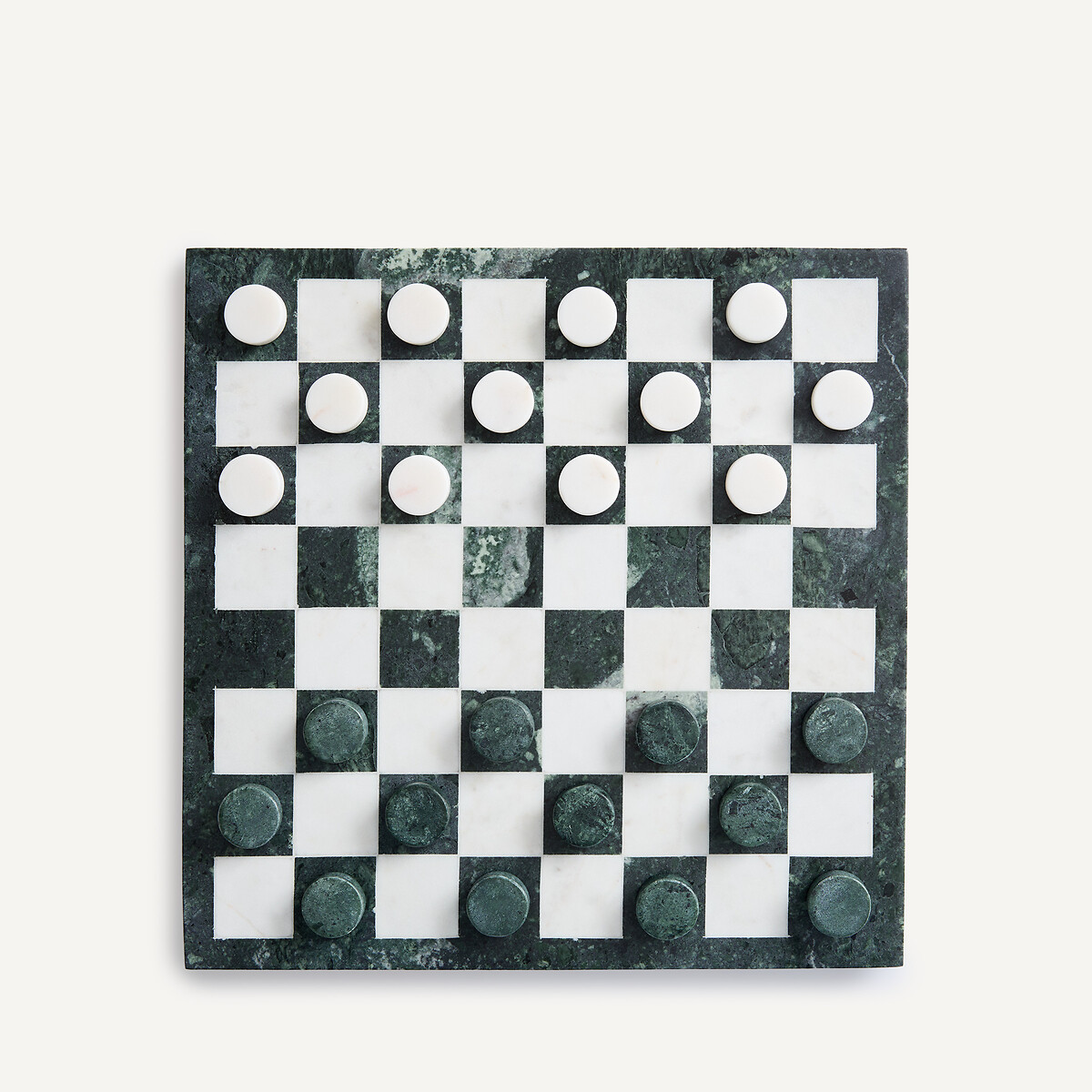 Jeu de dames en marbre, ANDROMA vert émeraude/blanc, AM.PM