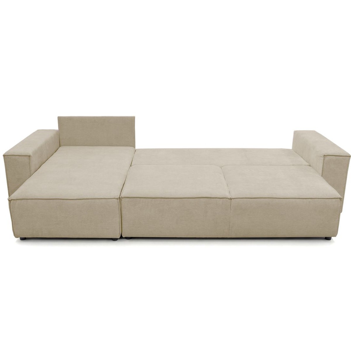 Canapé d'angle convertible 5 places en tissu chenille - HARPER beige foncé, HOMIFAB