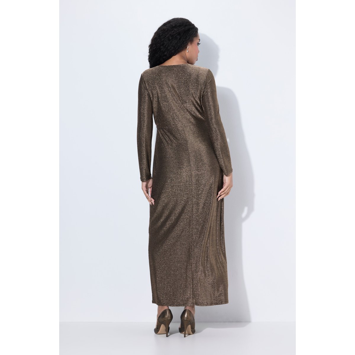 Robe maxi à paillettes or, ULLA POPKEN