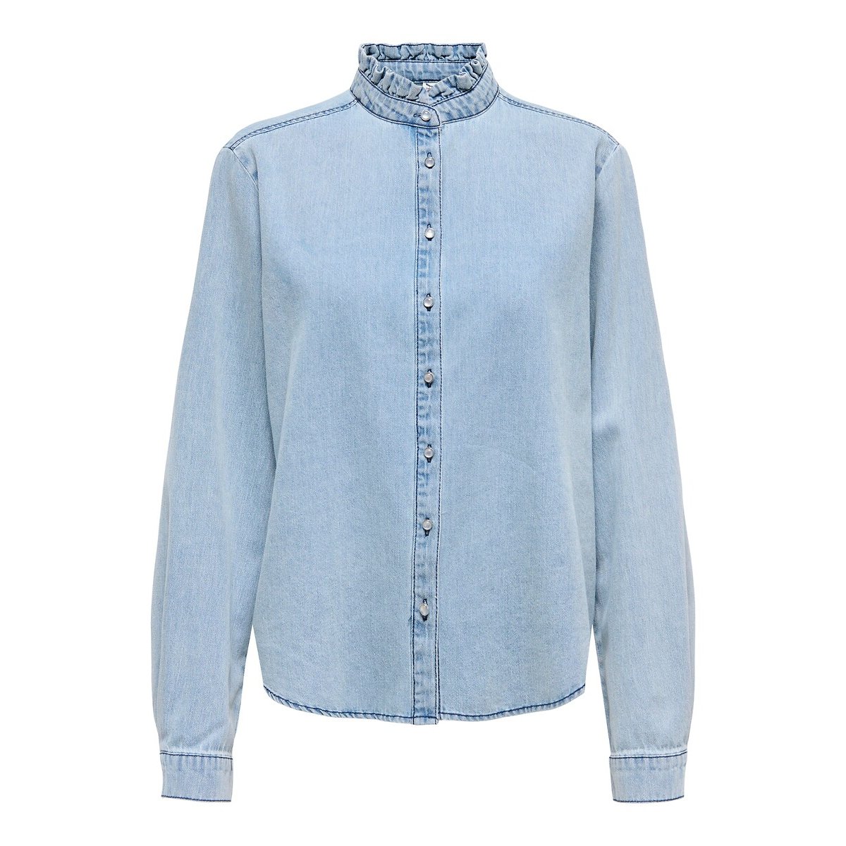 Chemise en jean col montant light blue, ONLY