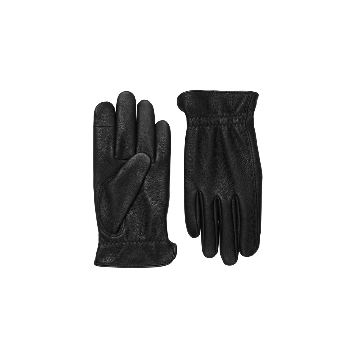 gants en cuir avec logo en relief noir, MARC O'POLO