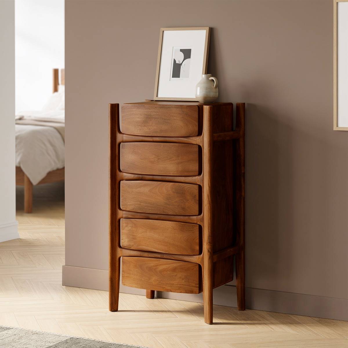 Chiffonnier en bois de manguier ROSANA bois clair, MADE IN MEUBLES