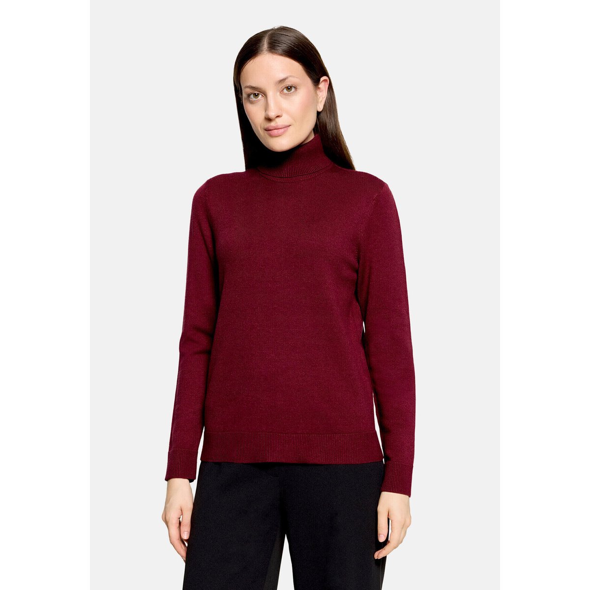 Pull-over à col roulé à manches longues maroon banner, BETTY BARCLAY