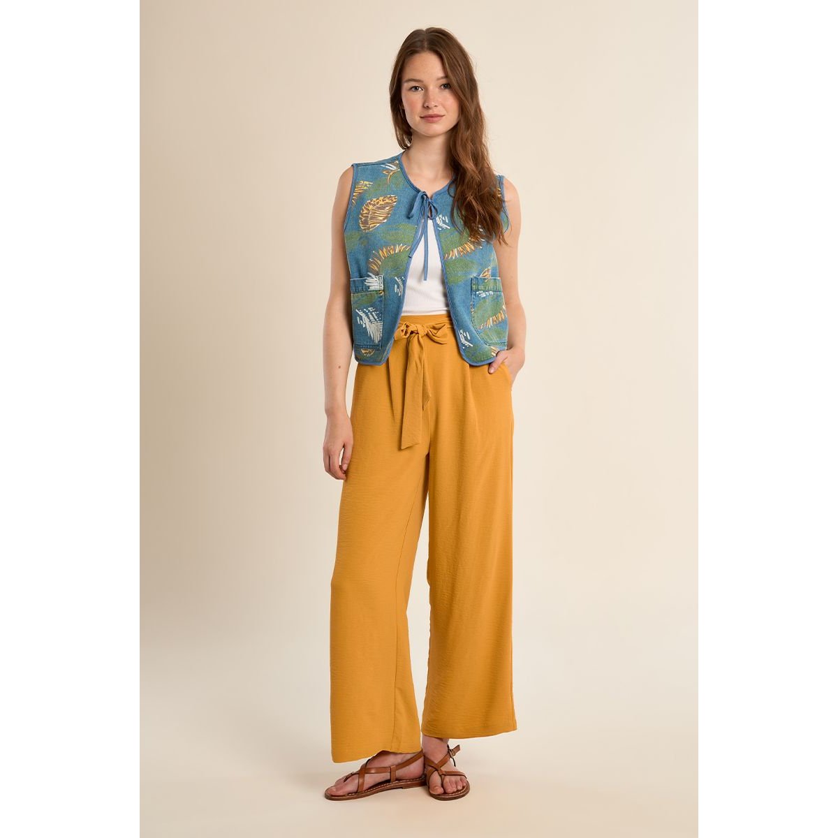 Boléro matelassé, imprimé light denim, MOLLY BRACKEN