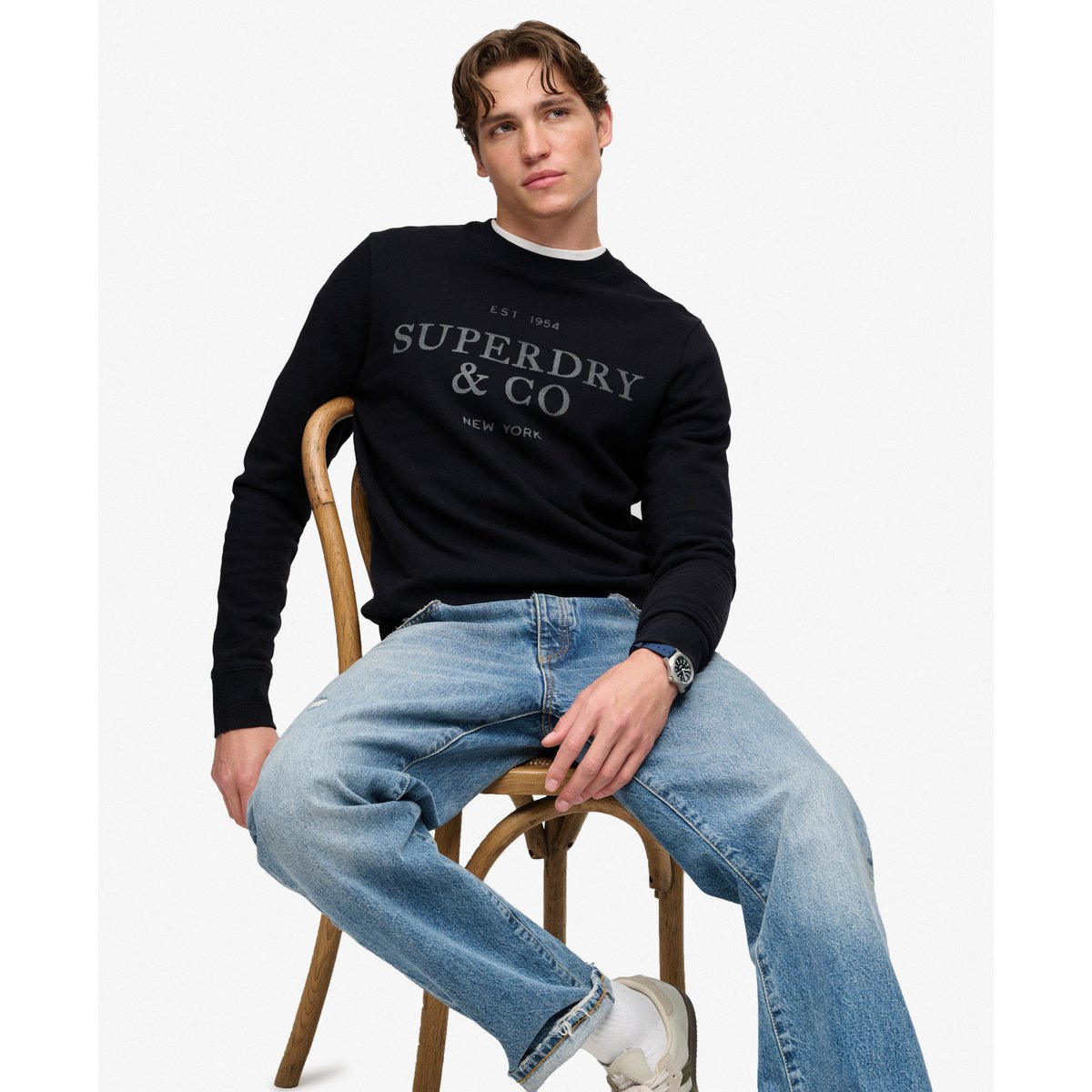 Sweat 1954 Company Coupe Décontractée bleu marine foncé, SUPERDRY