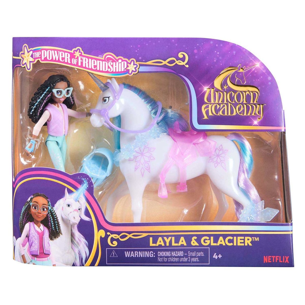 Unicorn Academy - Licorne Glacier + Poupée Layla multicolore, SPIN MASTER