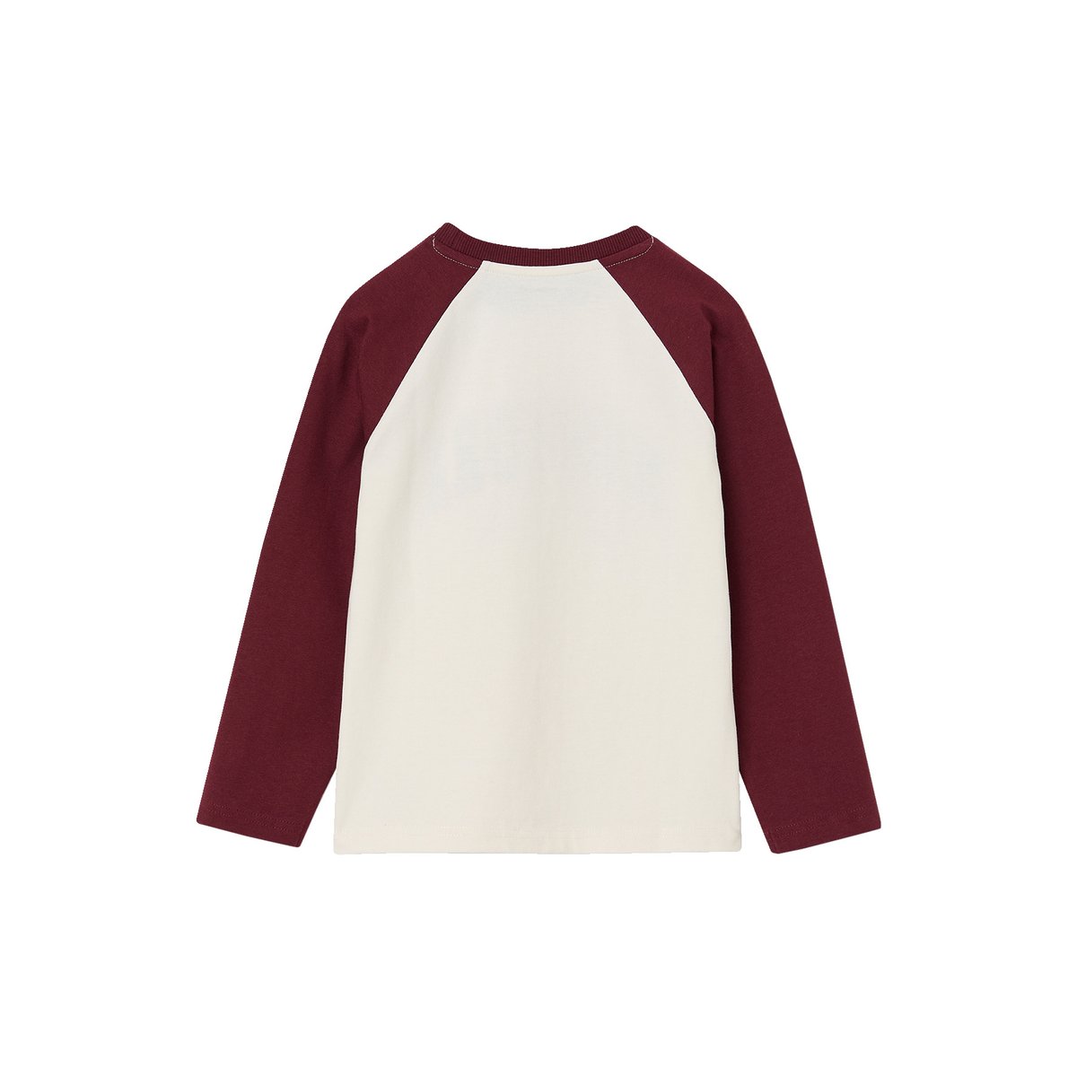 T-shirt manches longues raglan bordeaux, VERTBAUDET