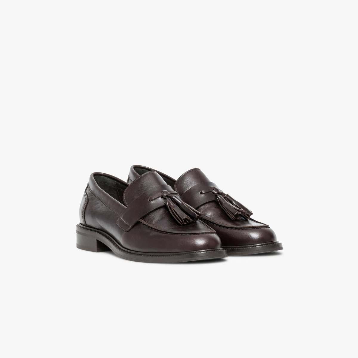 Mocassin en cuir ANDAYA marron chocolat, BOCAGE