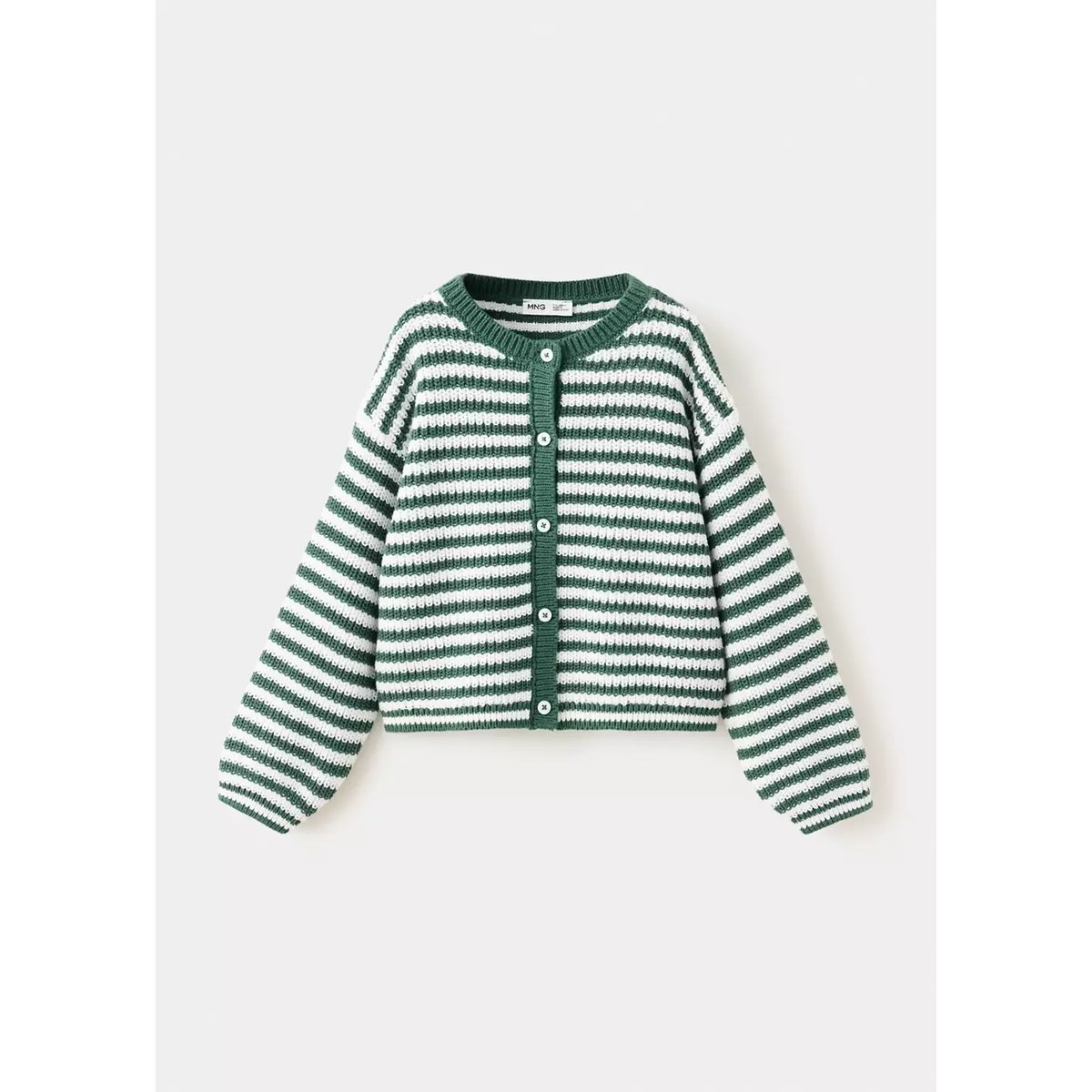 Cardigan maille rayures vert, MANGO BABY