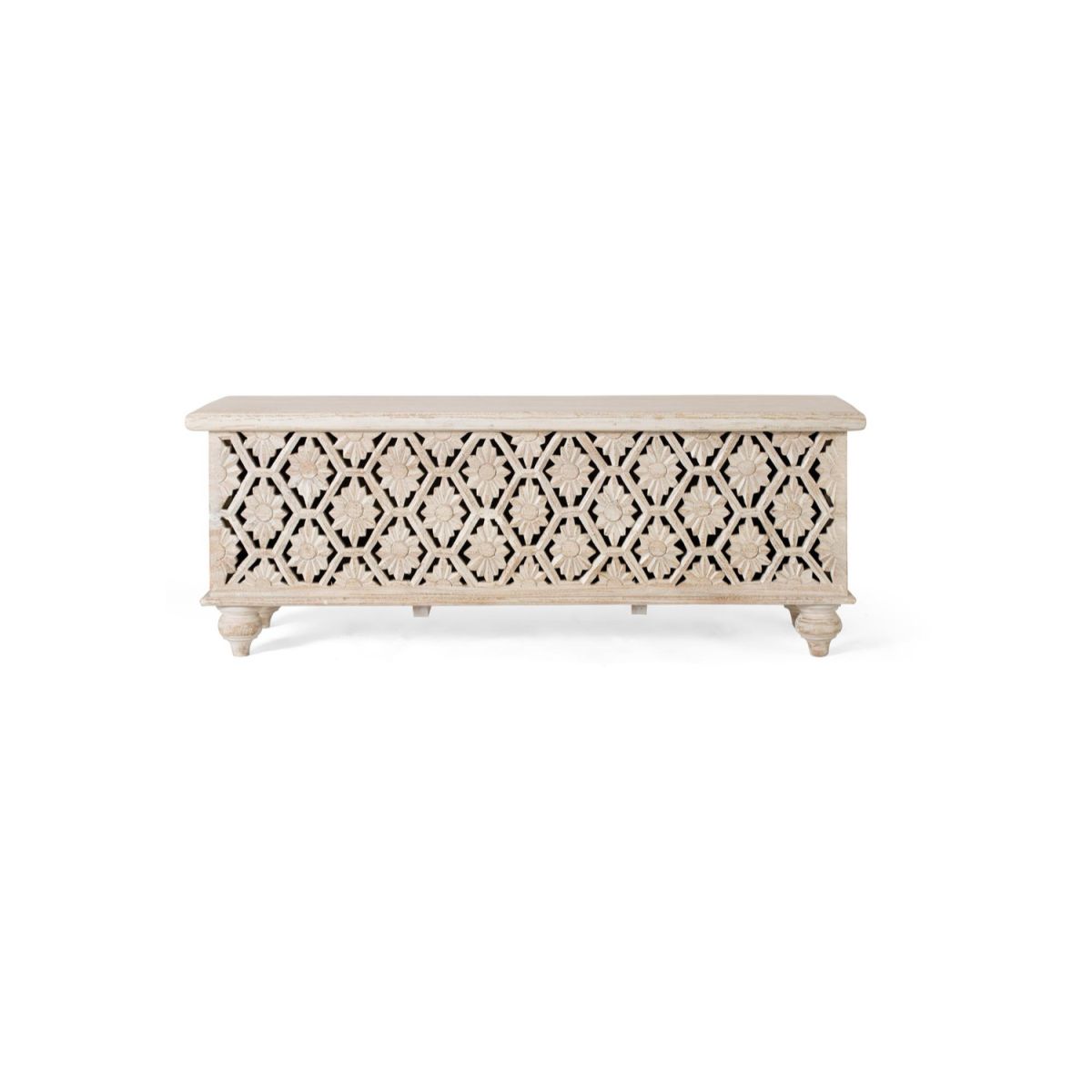 Coffre Bois Blanc blanc, DECORATION D’AUTREFOIS