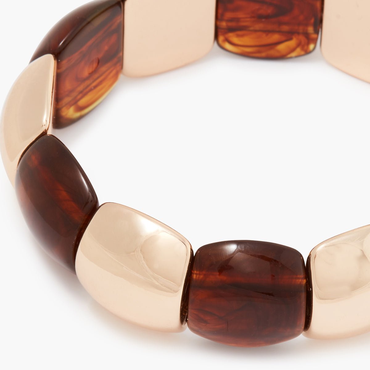 Bracelet élastique écaille marron et doré marron, BALABOOSTE