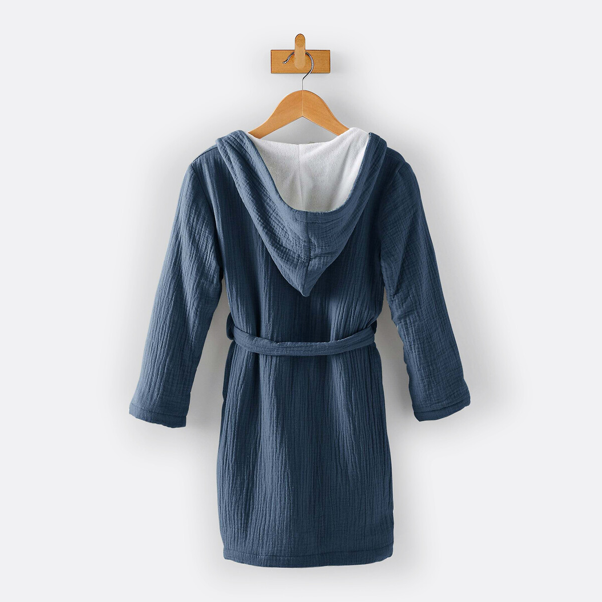 Peignoir enfant gaze de coton personnalisé, Kumla bleu prusse, LA REDOUTE INTERIEURS