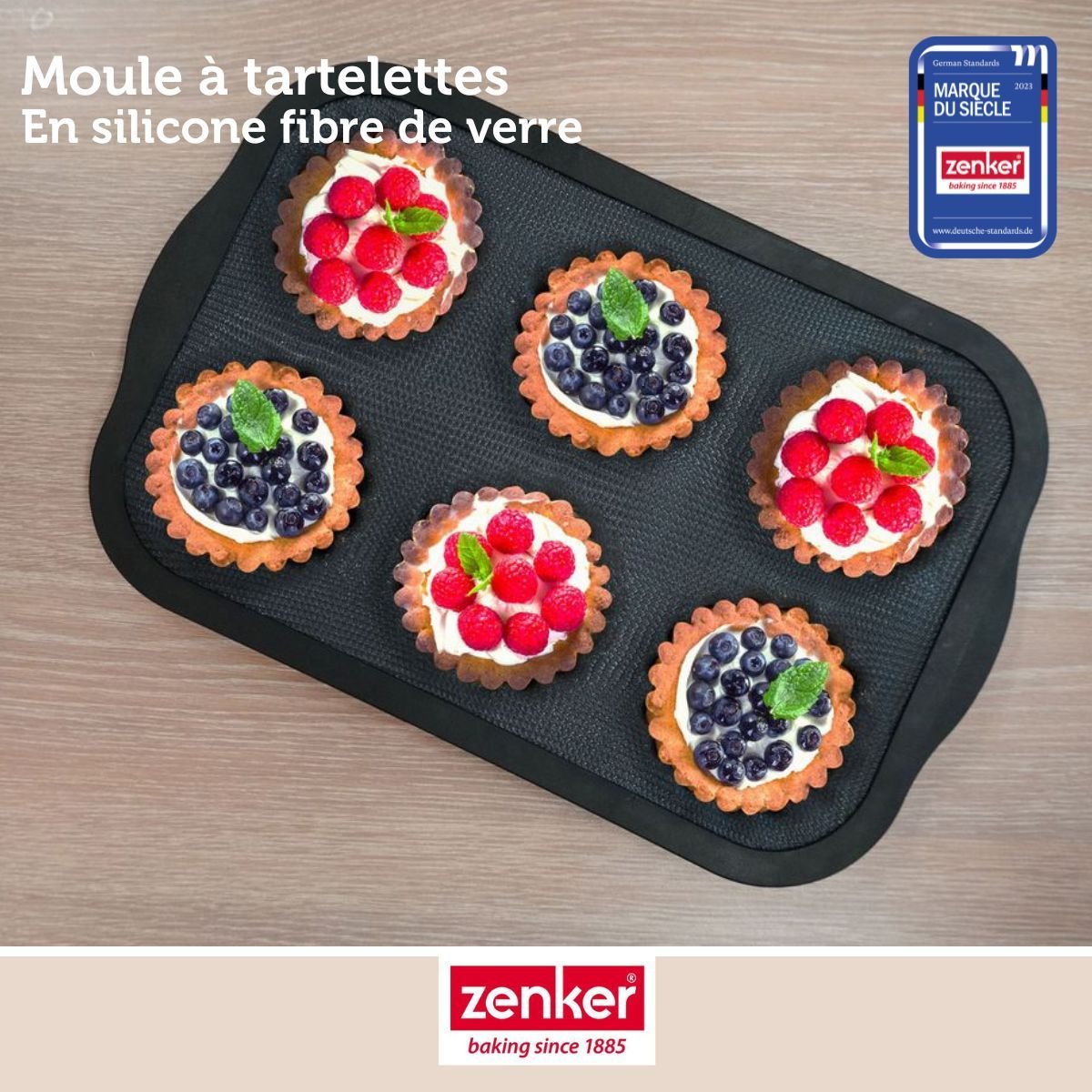 Set de 4 ustensiles de pâtisserie moule SILICONE FIBRE DE VERRE noir|gris, ZENKER