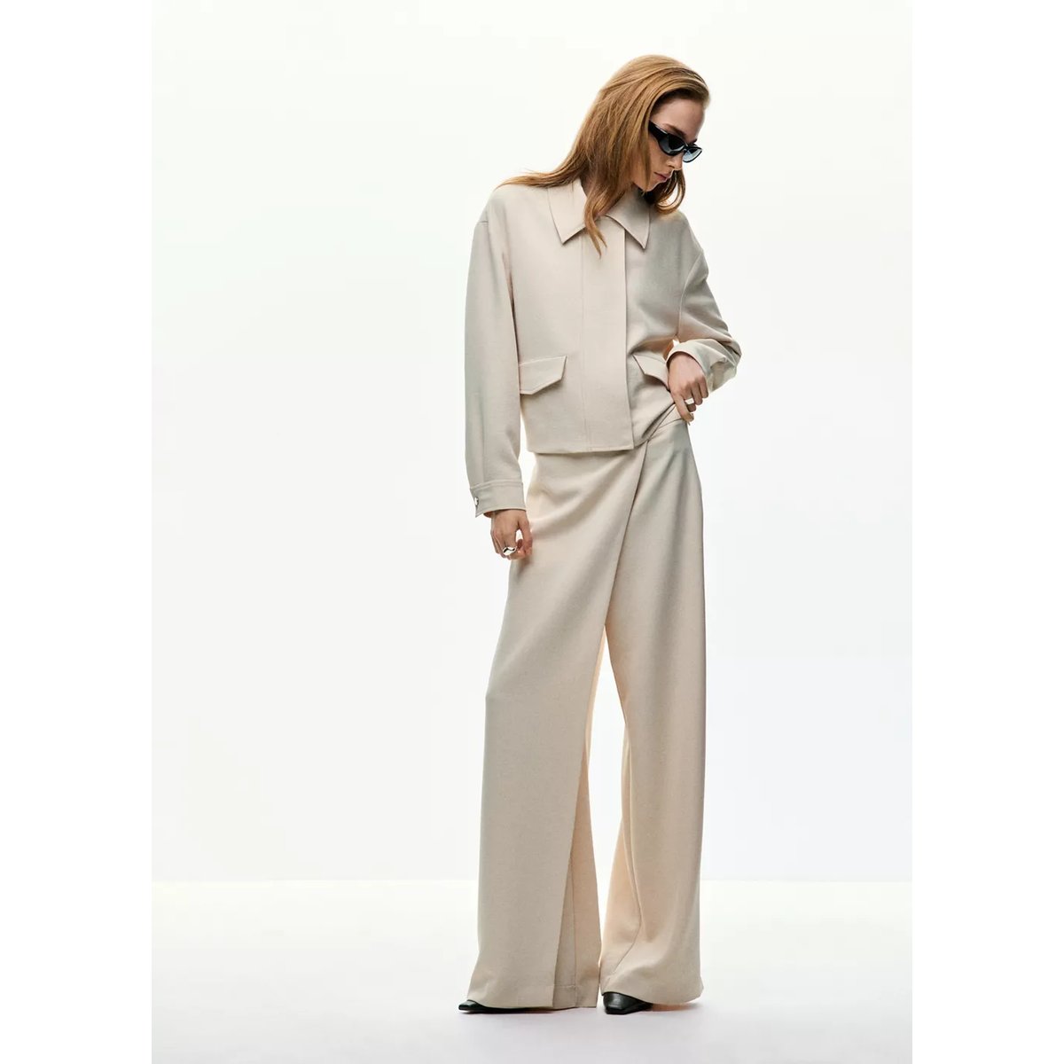 Pantalon tamar écru, MANGO