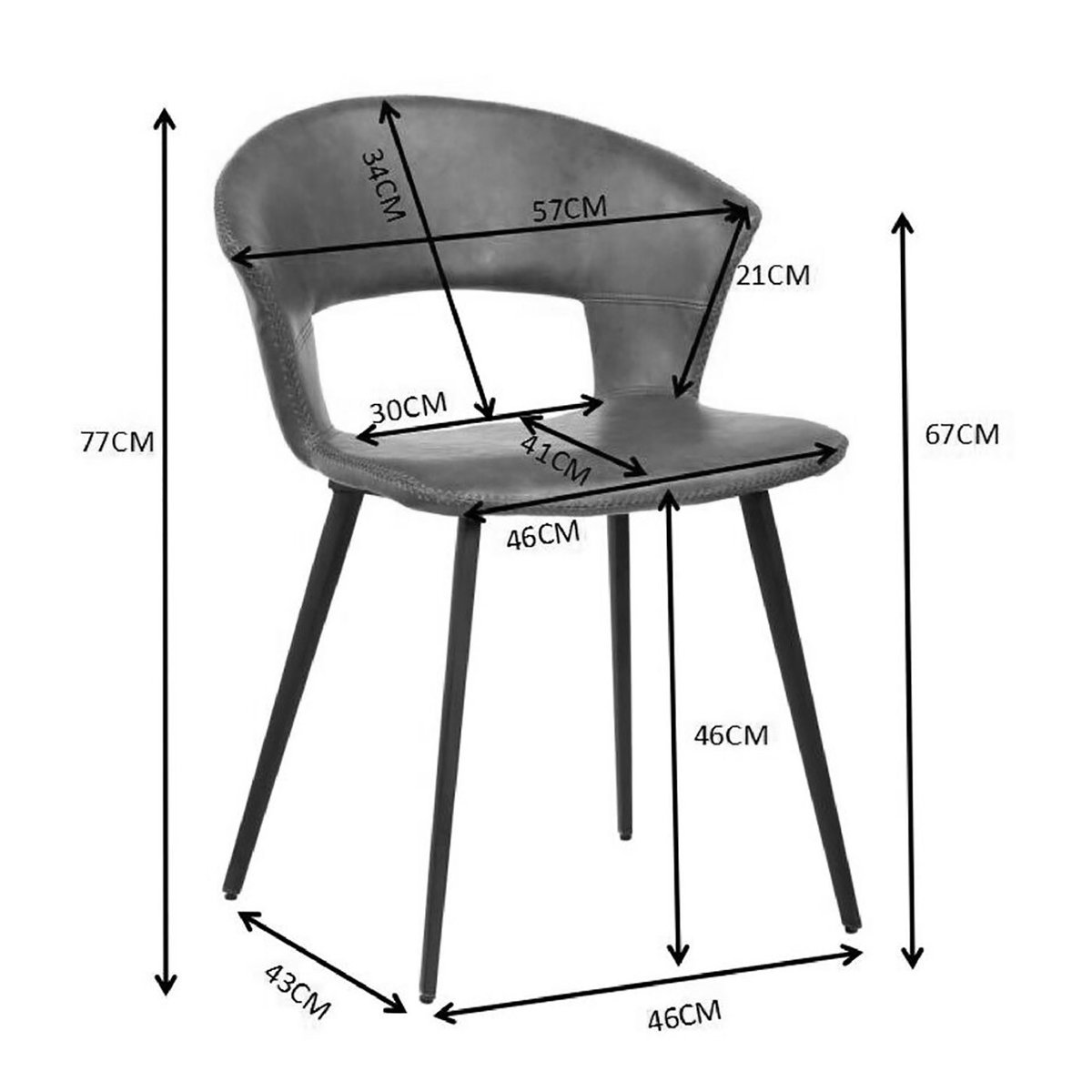 Chaise, REUNION noir, KARE DESIGN