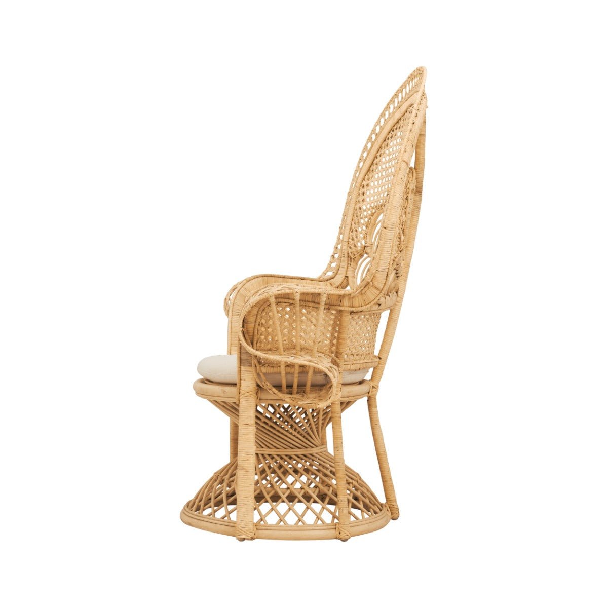 Fauteuil en rotin et coussin - ELOA bois clair, MAISON PAVANE