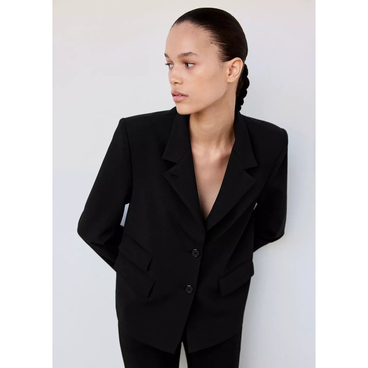 Veste lea noir, MANGO
