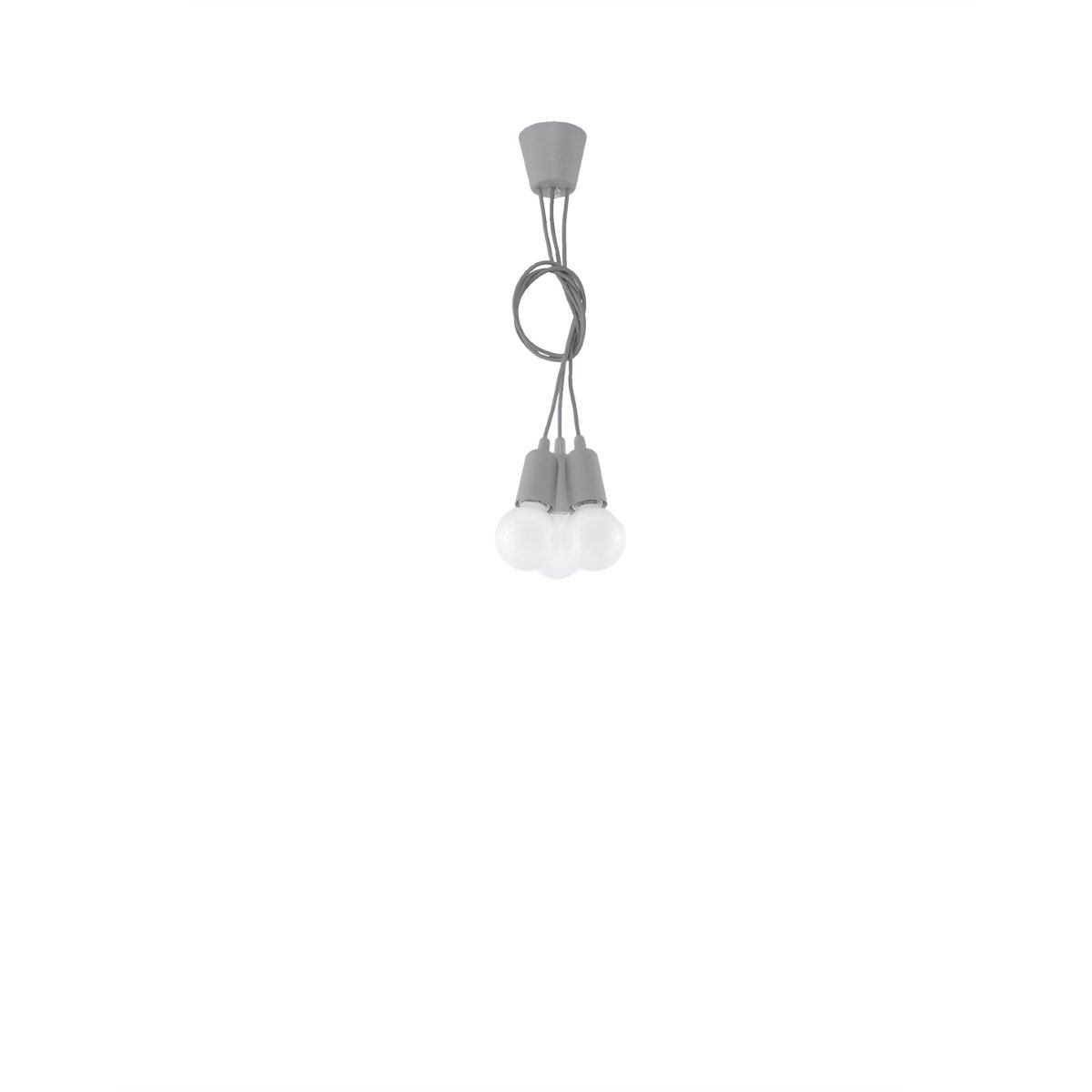 Suspension PVC Gris E27 3 Diego gris, EDEN