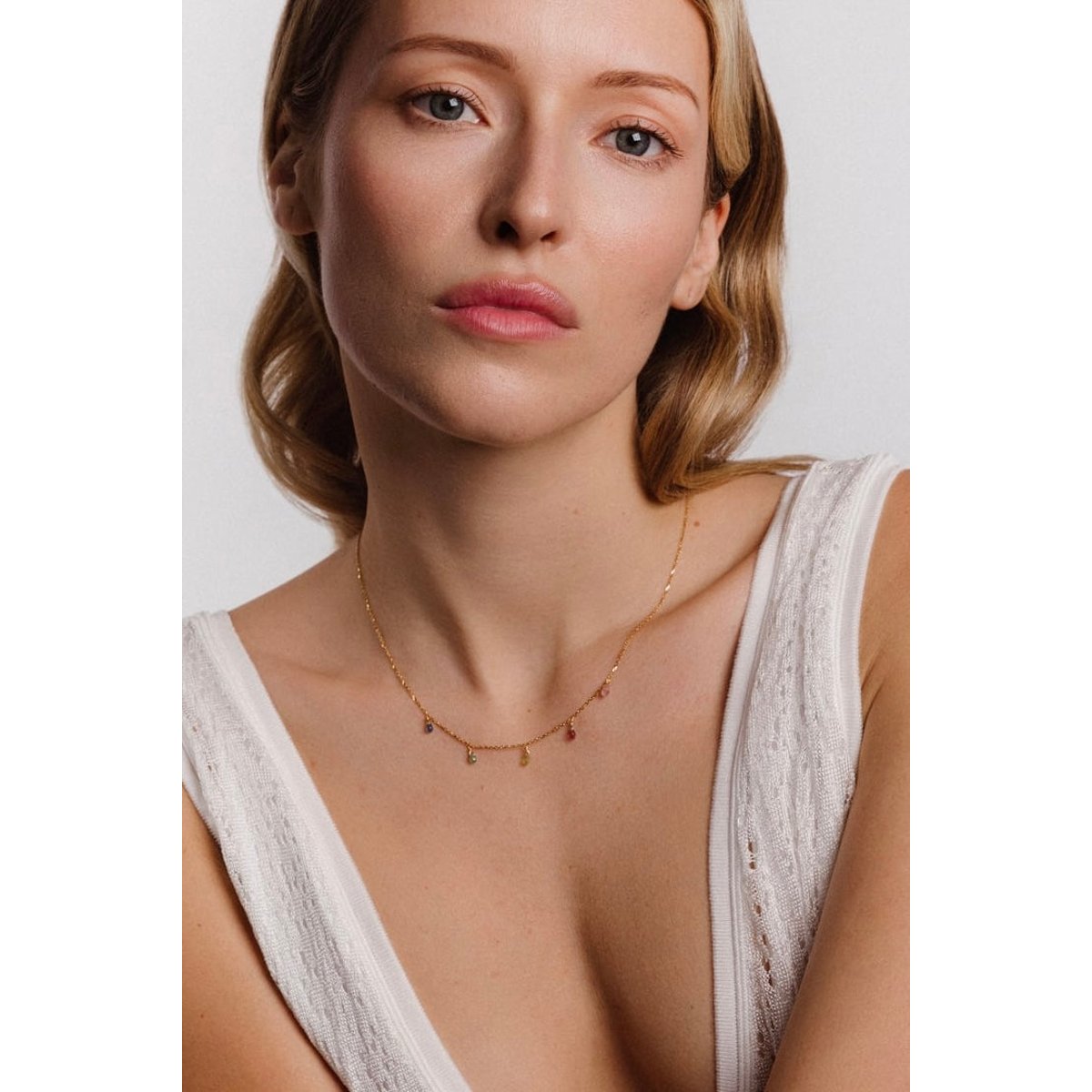Collier Sofia - Or 750‰ - Saphir multicolore saphir, YAY PARIS