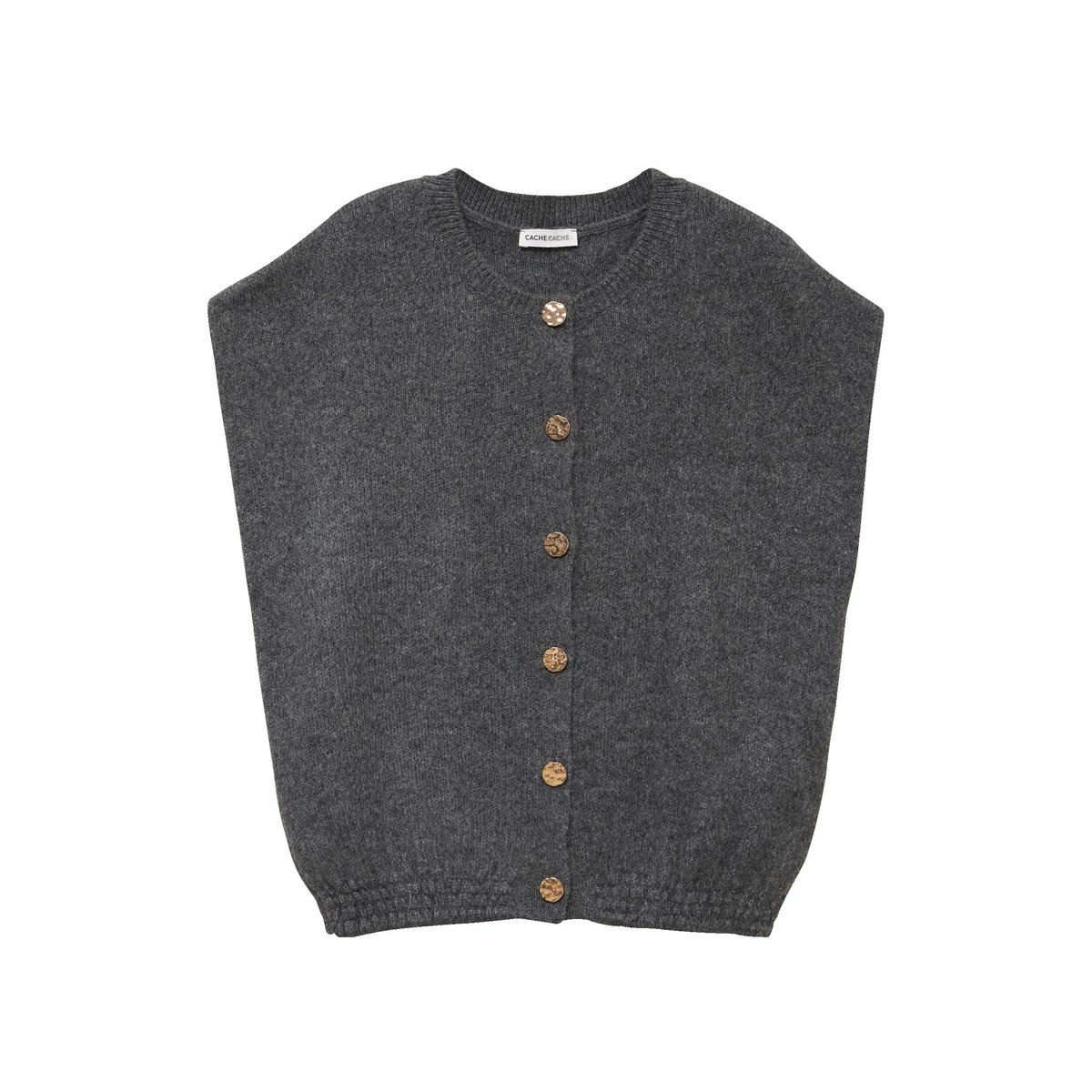 Gilet ample sans manches gris foncé, CACHE CACHE