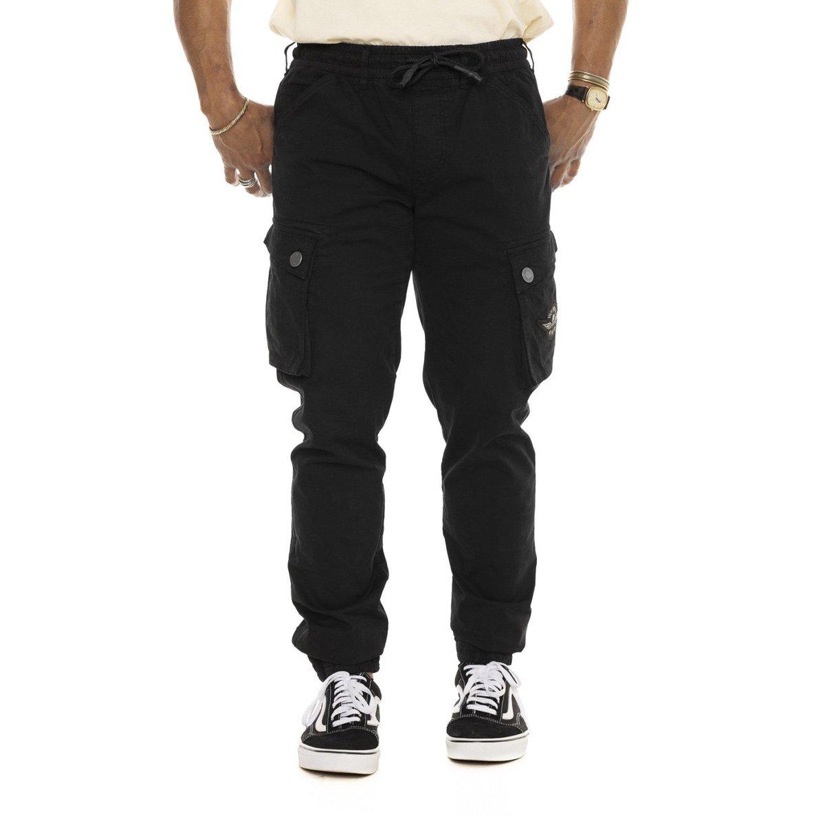 Pantalon Cargo BATTLE noir, VON DUTCH