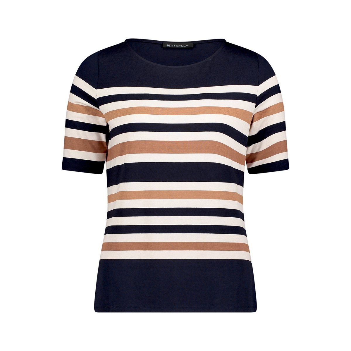 T-shirt basique à encolure bateau dark blue/brown, BETTY BARCLAY