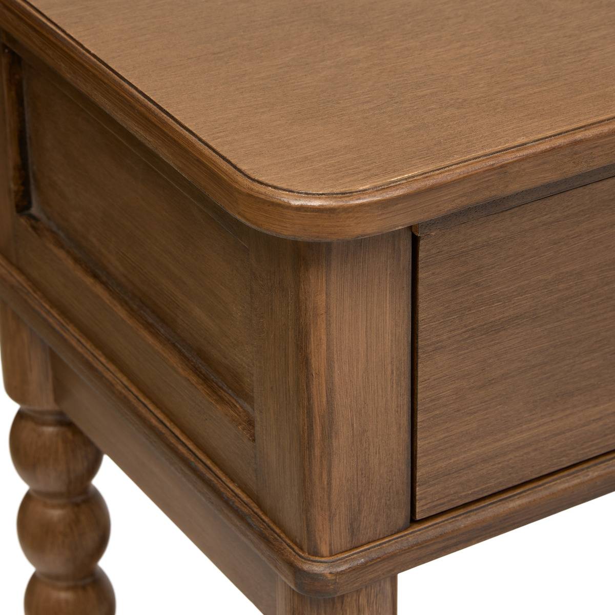 Console rectangulaire avec 2 tiroirs en pin MONA cognac, ATMOSPHERA