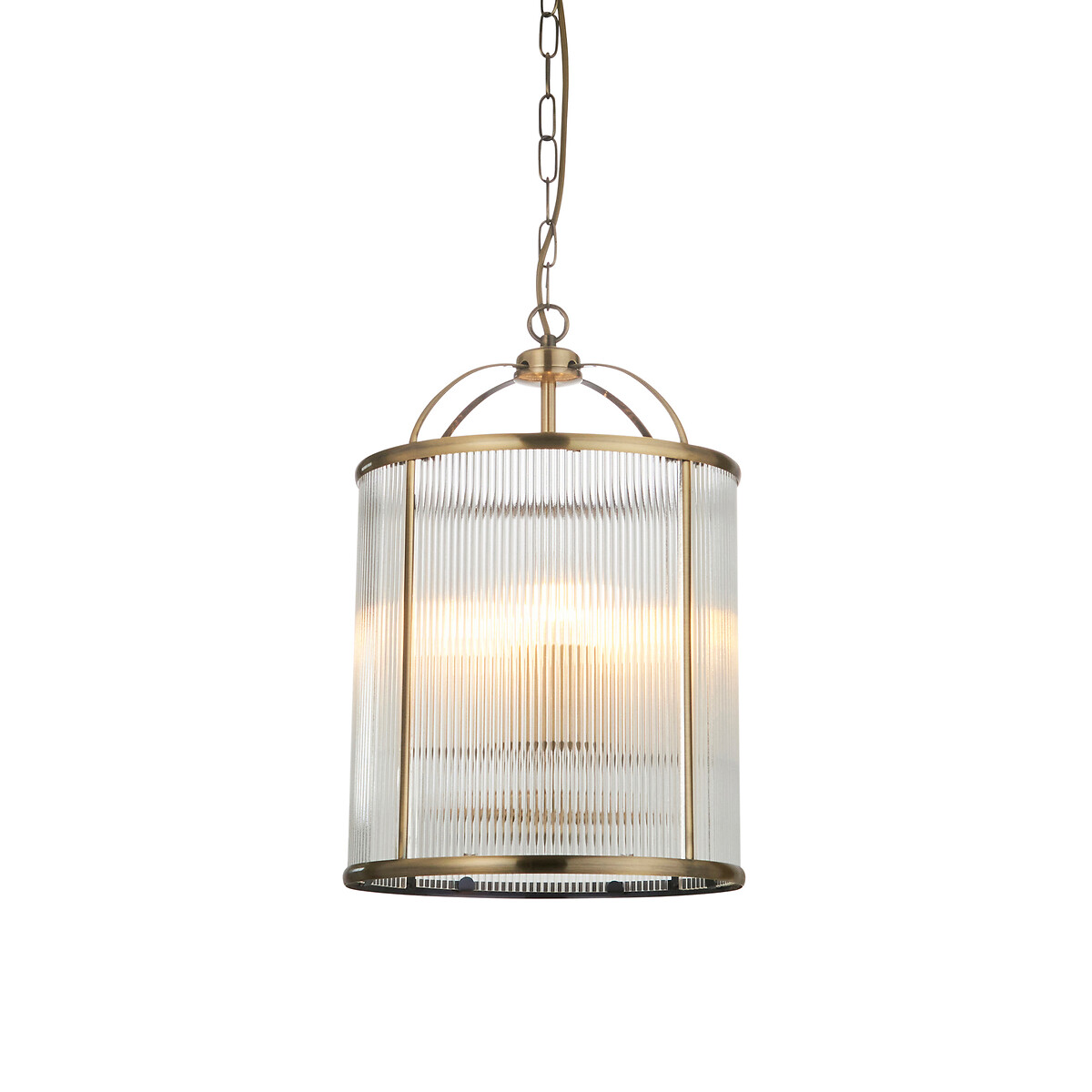 Layton 4-Light Ribbed Glass Pendant Light aged brass, SO'HOME