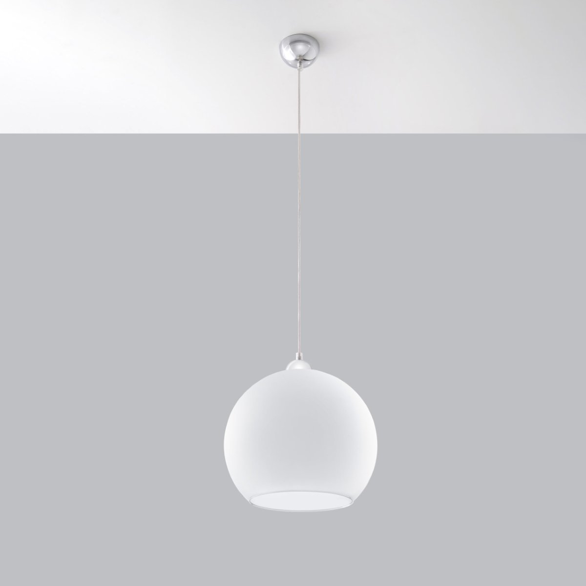 Suspension Acier Blanc E27 1 Ball blanc, EDEN