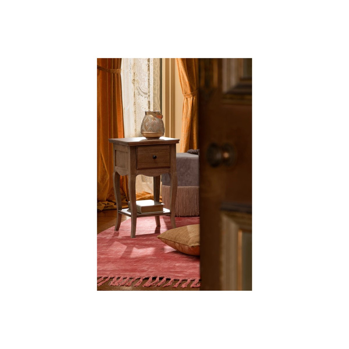 Table de chevet en bois de manguier 1 tiroir 1 tablette - GRACE bois clair, HELLIN, DEPUIS 1862