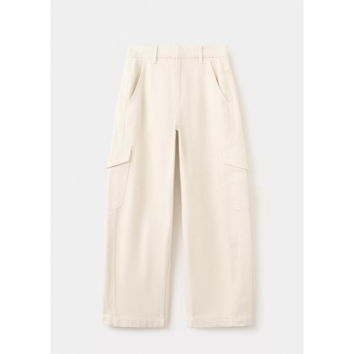 Jean balloon taille normale écru, MANGO