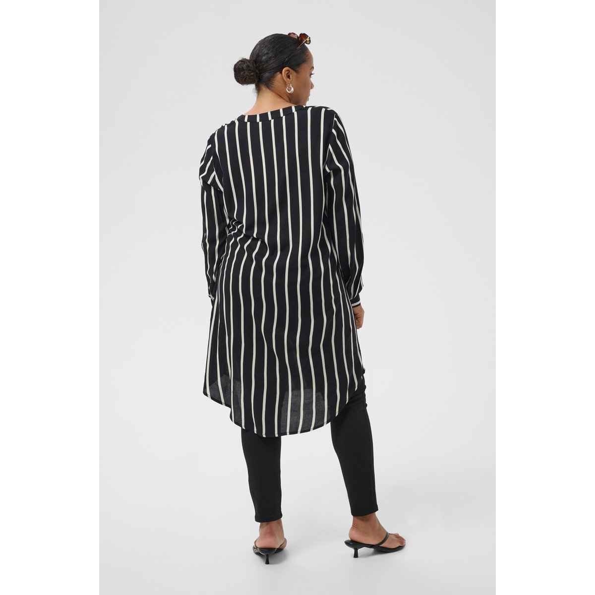 Dress noir/blanc rayé, KAFFE CURVE