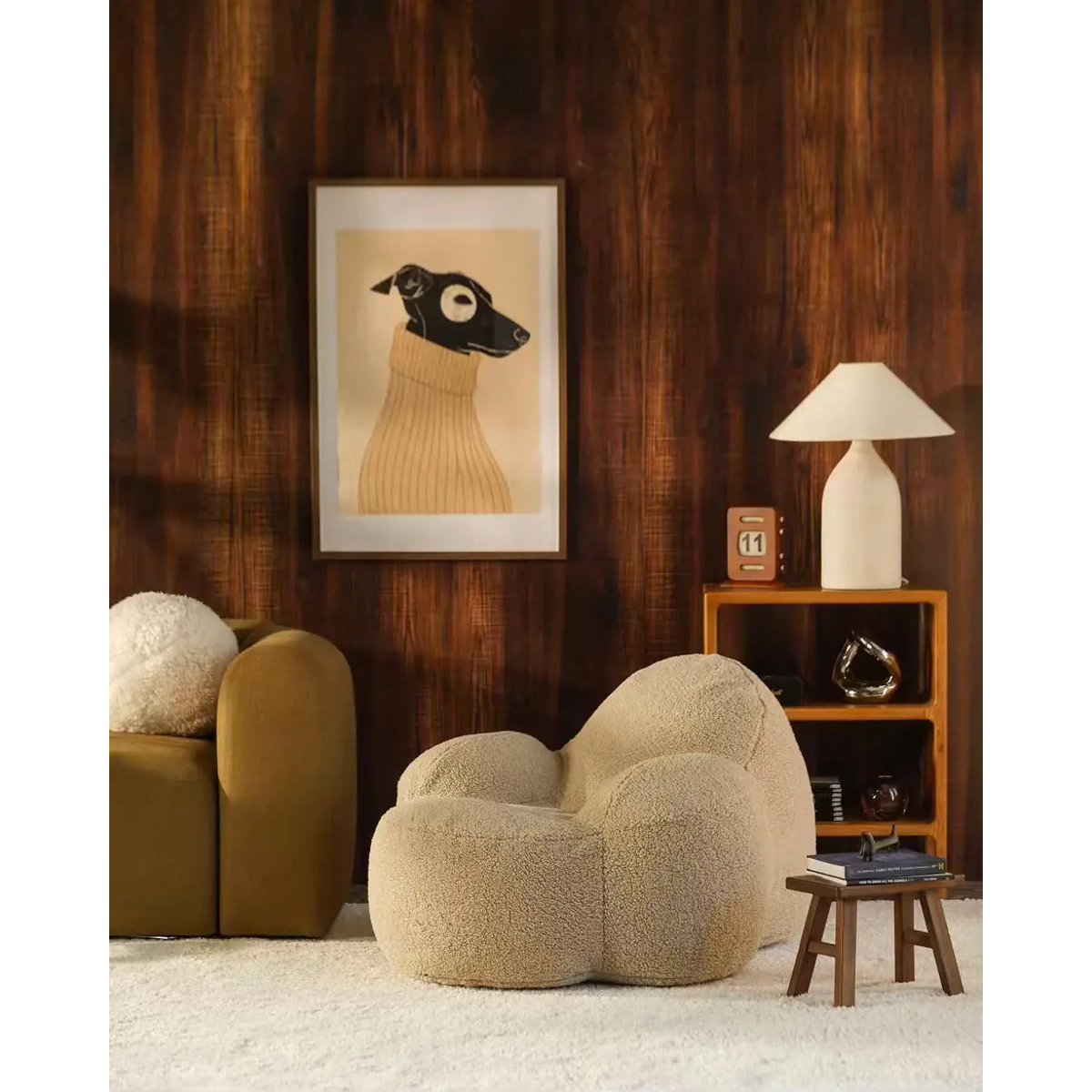 Momo Pouf Fauteuil Ado en Teddy biscuit, WIGIWAMA