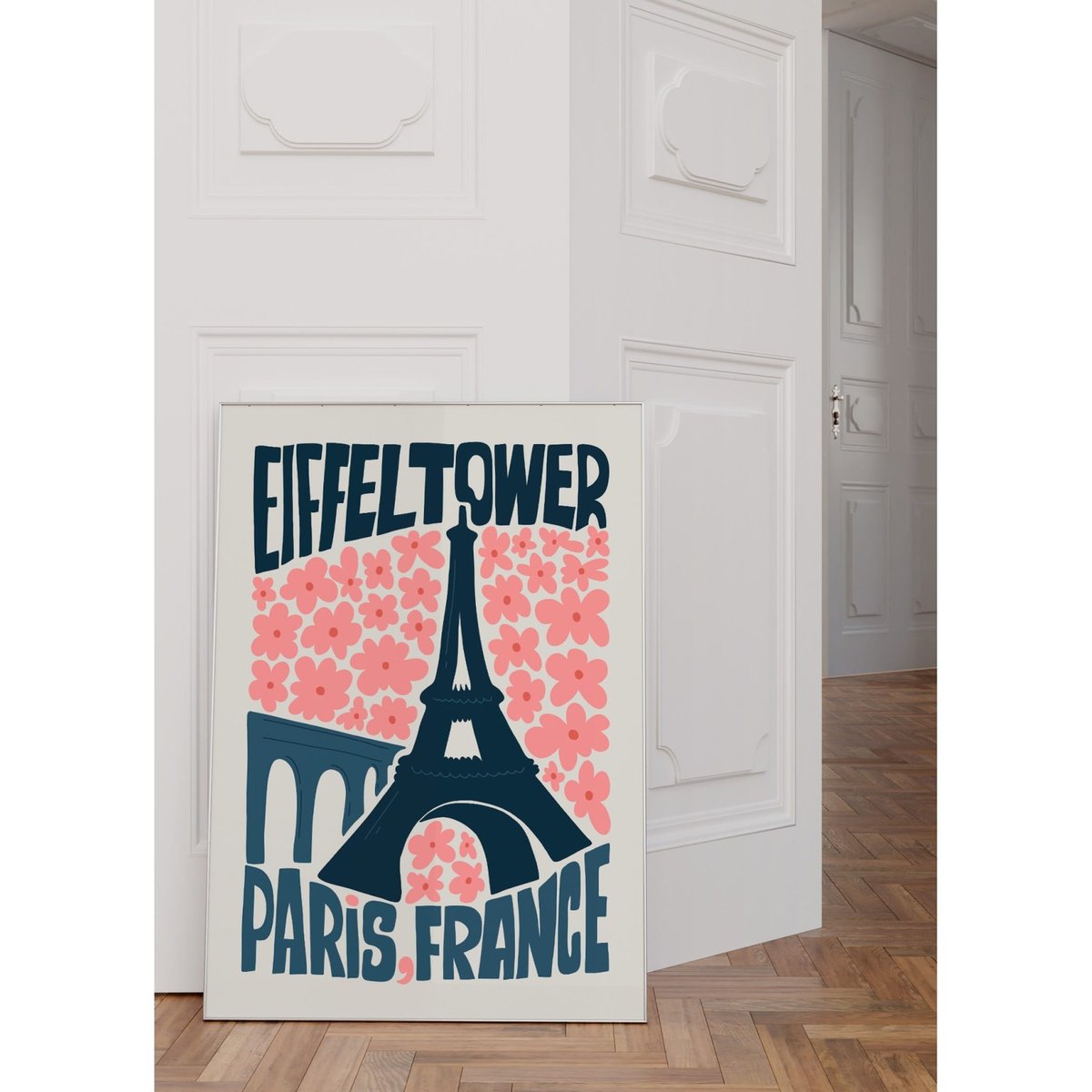 Affiche Paris 5 Tour Eiffel blanc, L'AFFICHERIE