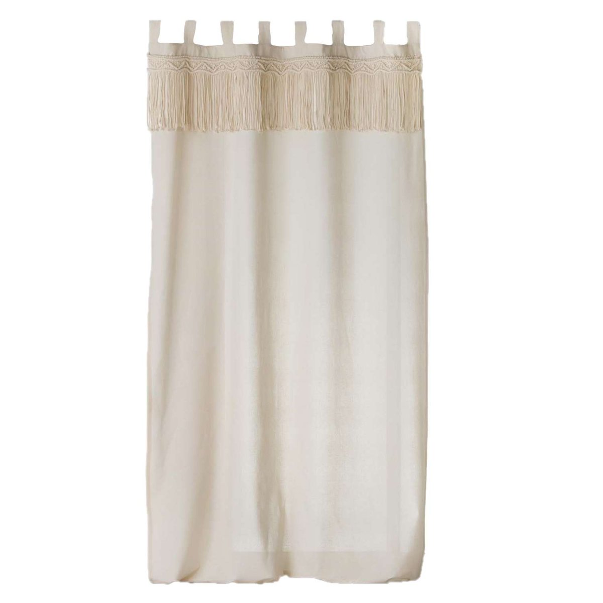 Rideau avec top macramé CERES beige, TOILINUX