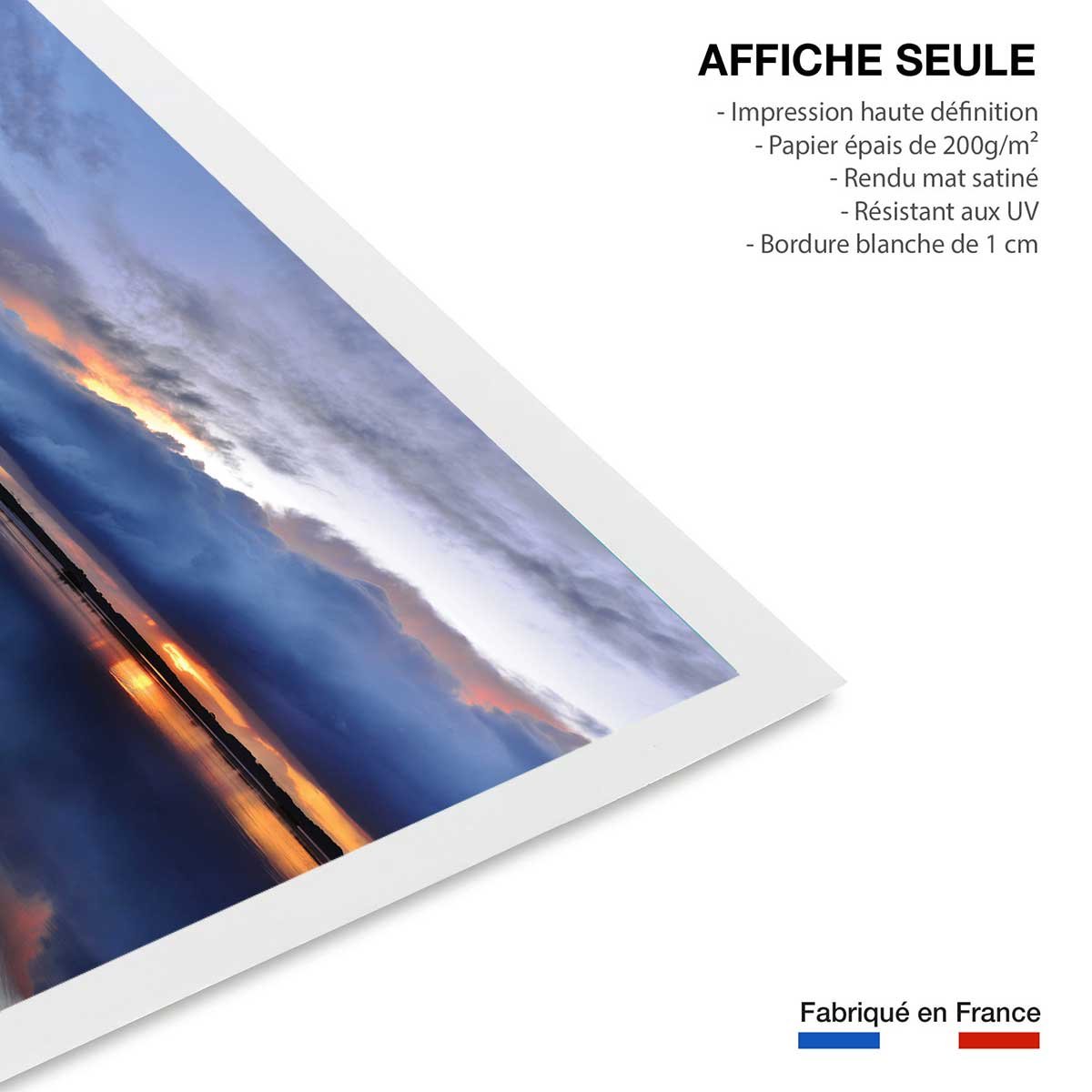 Affiche photo bleue reflets d'eau affiche seule, HEXOA